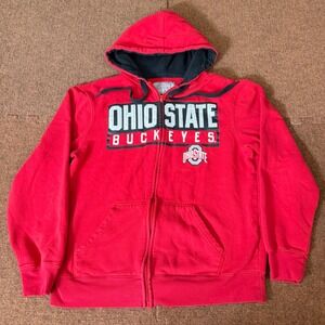 Ohio State Buckeyes Varsity Authentic Full Zip Hoodie Red Mens Medium NCAA